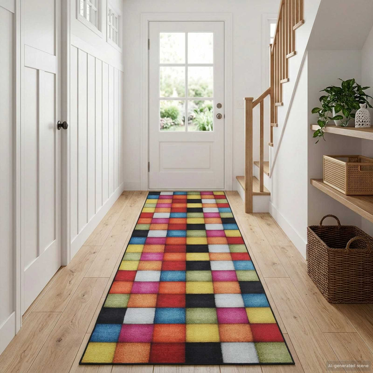 vidaXL Rug Runner LESAKA Colourful 100 x 450 cm Diamond Velvet 1