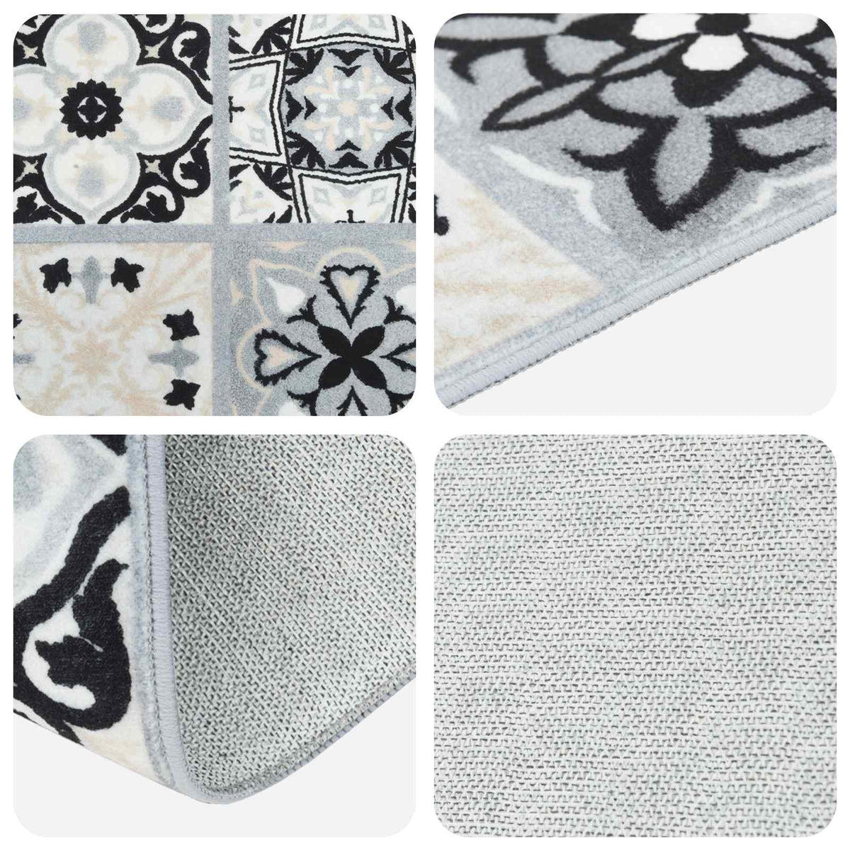 vidaXL Rug Runner ORIZ 1150 gsm Grey and Black 3