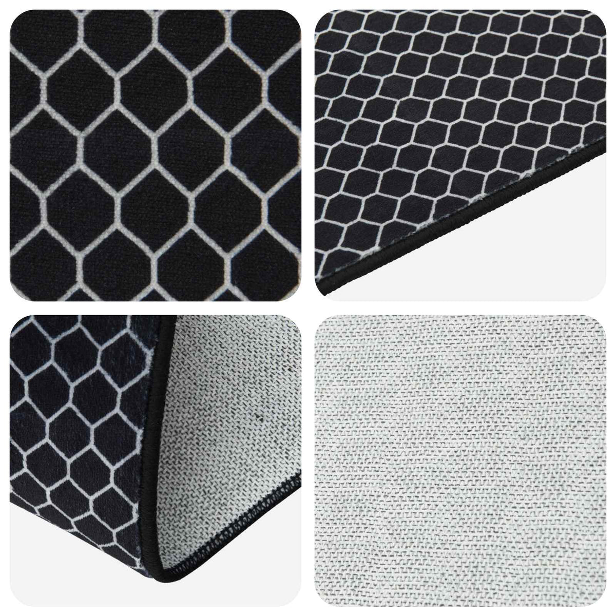 vidaXL Rug Runner ORIZ 1150 gsm Black Mesh Pattern 3