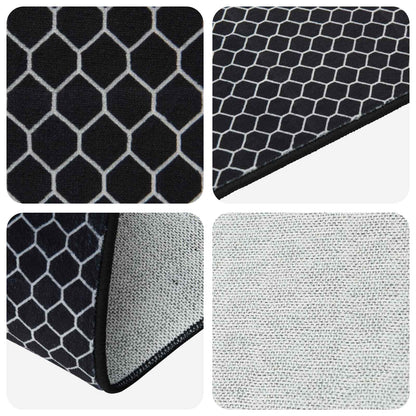 vidaXL Rug Runner ORIZ 1150 gsm Black Mesh Pattern 3