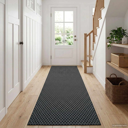 vidaXL Rug Runner ORIZ 1150 gsm Black Mesh Pattern 1