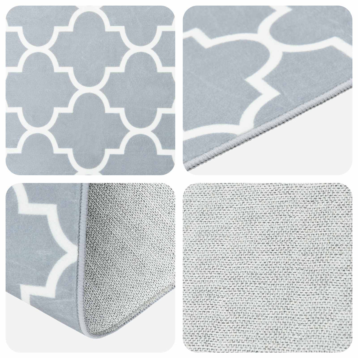 vidaXL Rug Runner ORIZ 1150 gsm Grey and White 3