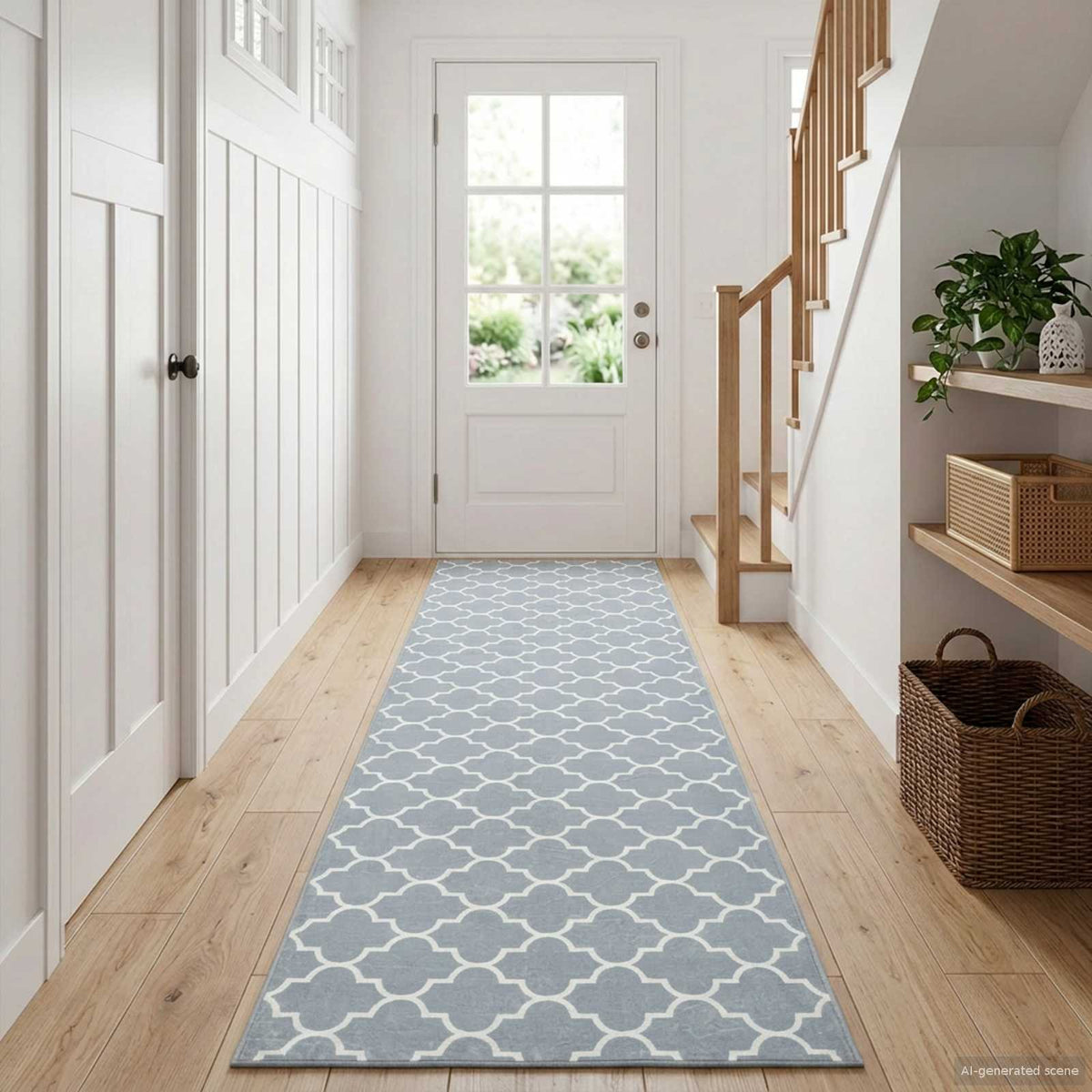 vidaXL Rug Runner ORIZ 1150 gsm Grey and White 1