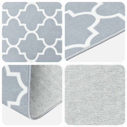 vidaXL Rug Runner ORIZ 1150 gsm Grey and White 3