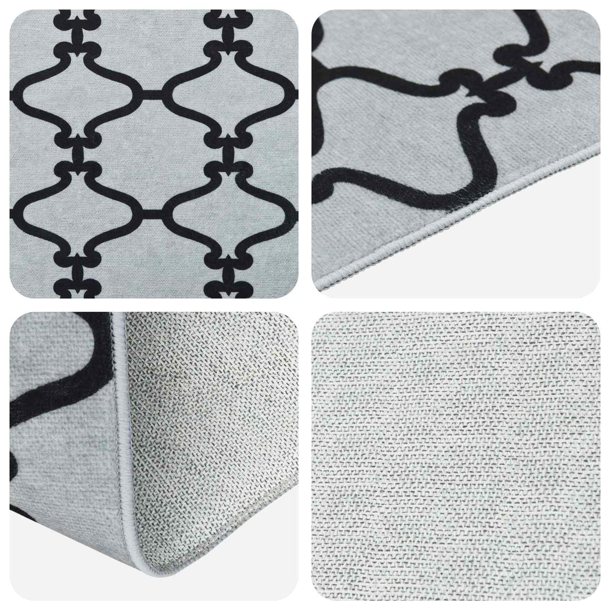 vidaXL Rug Runner ORIZ 1150 gsm Grey Mesh Pattern 3