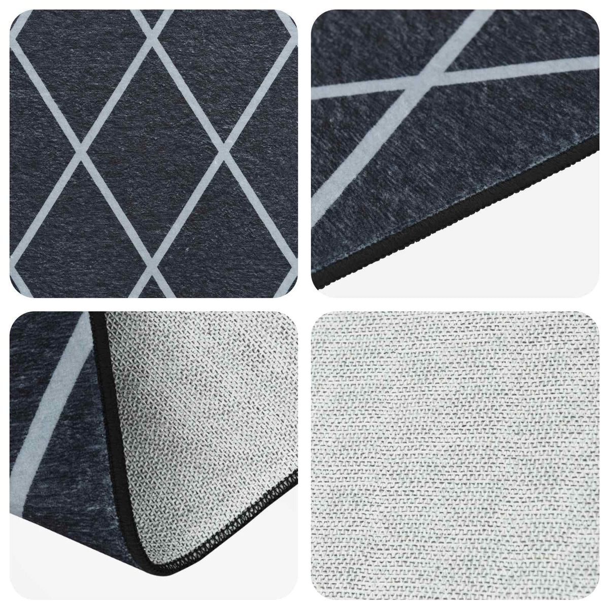 vidaXL Rug Runner ORIZ 1150 gsm Black Diamond Pattern 3