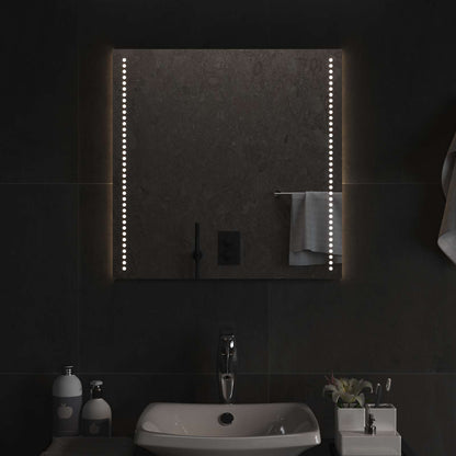 vidaXL LED Bathroom Mirror Transparent 60 x 60 cm Tempered Glass 3