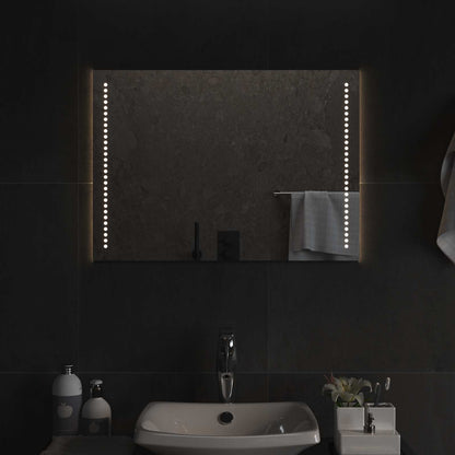 vidaXL LED Bathroom Mirror Transparent 70 x 50 cm Tempered Glass 3