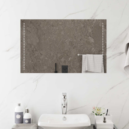 vidaXL LED Bathroom Mirror Transparent 80 x 50 cm Tempered Glass 1