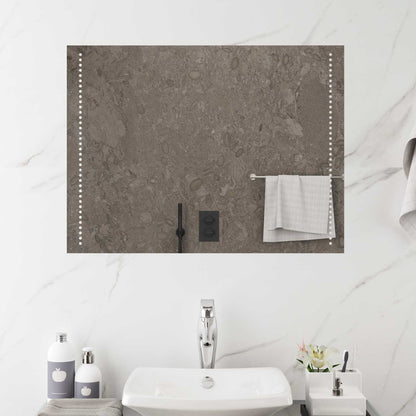 vidaXL LED Bathroom Mirror Transparent 80 x 60 cm Tempered Glass 1