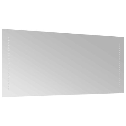 vidaXL LED Bathroom Mirror Transparent 90 x 40 cm Tempered Glass 4
