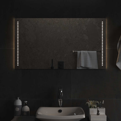 vidaXL LED Bathroom Mirror Transparent 90 x 50 cm Tempered Glass 3