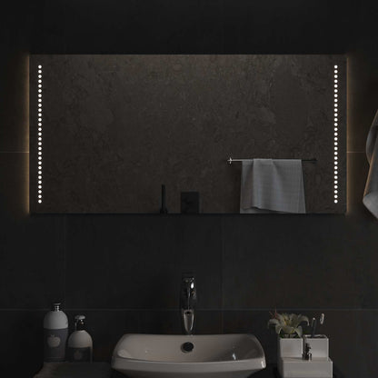 vidaXL LED Bathroom Mirror Transparent 100 x 50 cm Tempered Glass 3