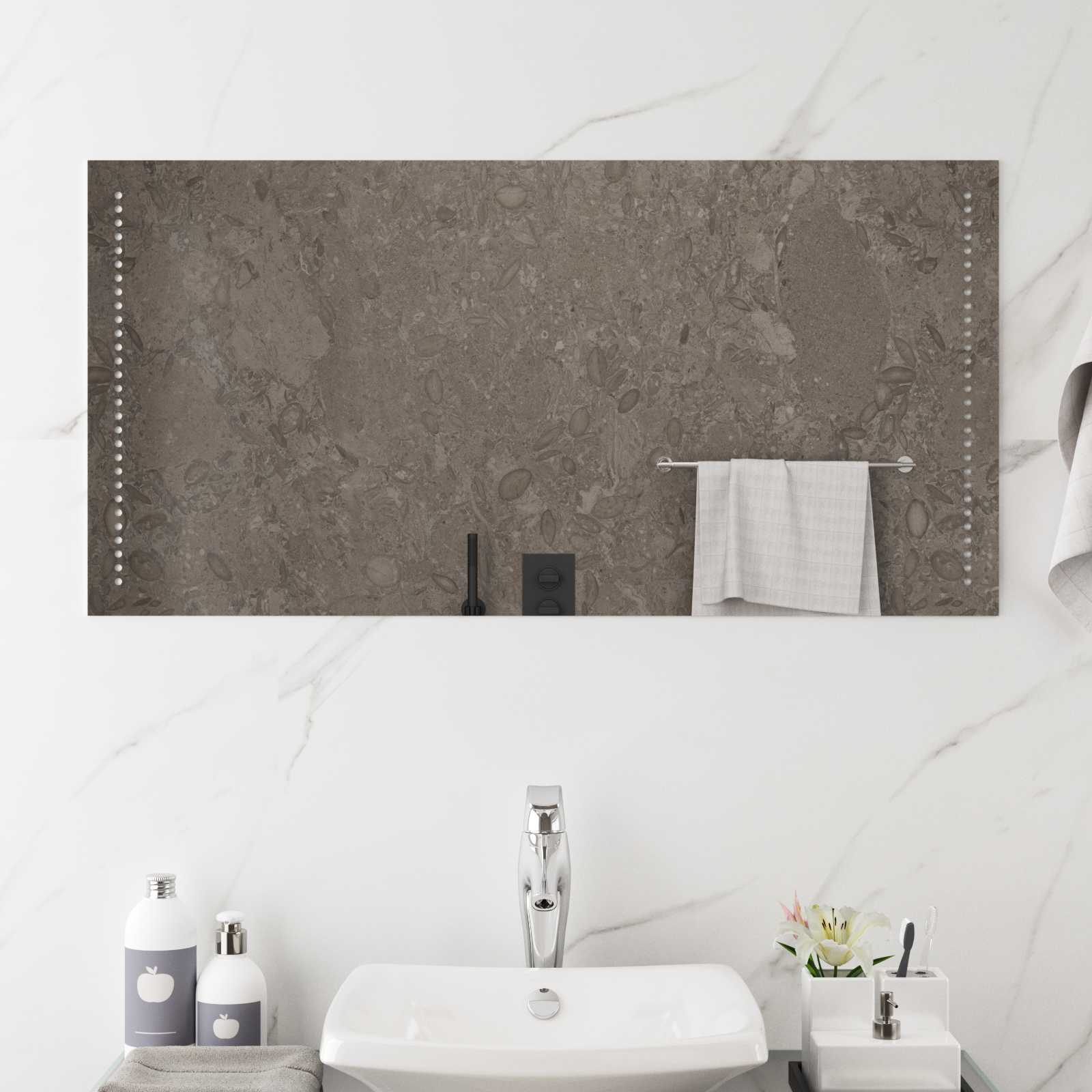 vidaXL LED Bathroom Mirror Transparent 100 x 50 cm Tempered Glass 1