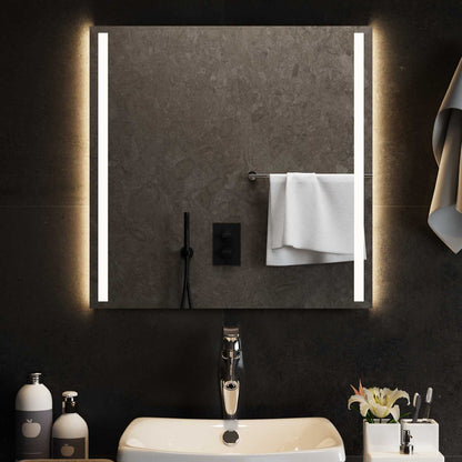 vidaXL LED Bathroom Mirror Transparent 60 x 60 cm Tempered Glass 3
