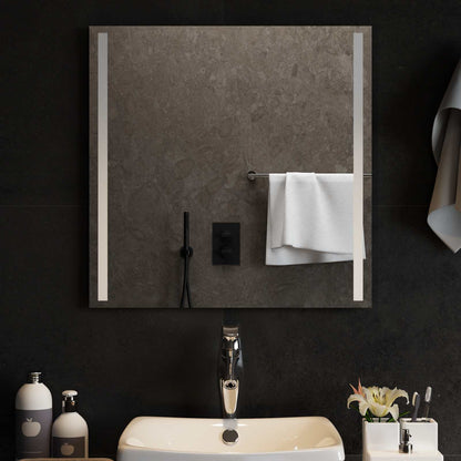 vidaXL LED Bathroom Mirror Transparent 60 x 60 cm Tempered Glass 1
