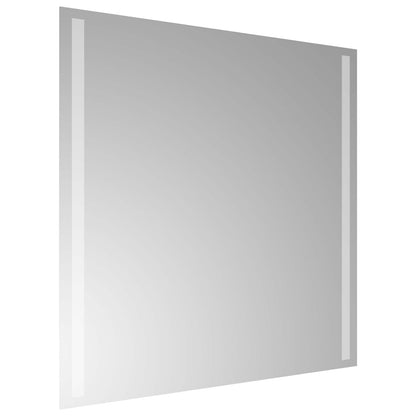 vidaXL LED Bathroom Mirror Transparent 60 x 60 cm Tempered Glass 4