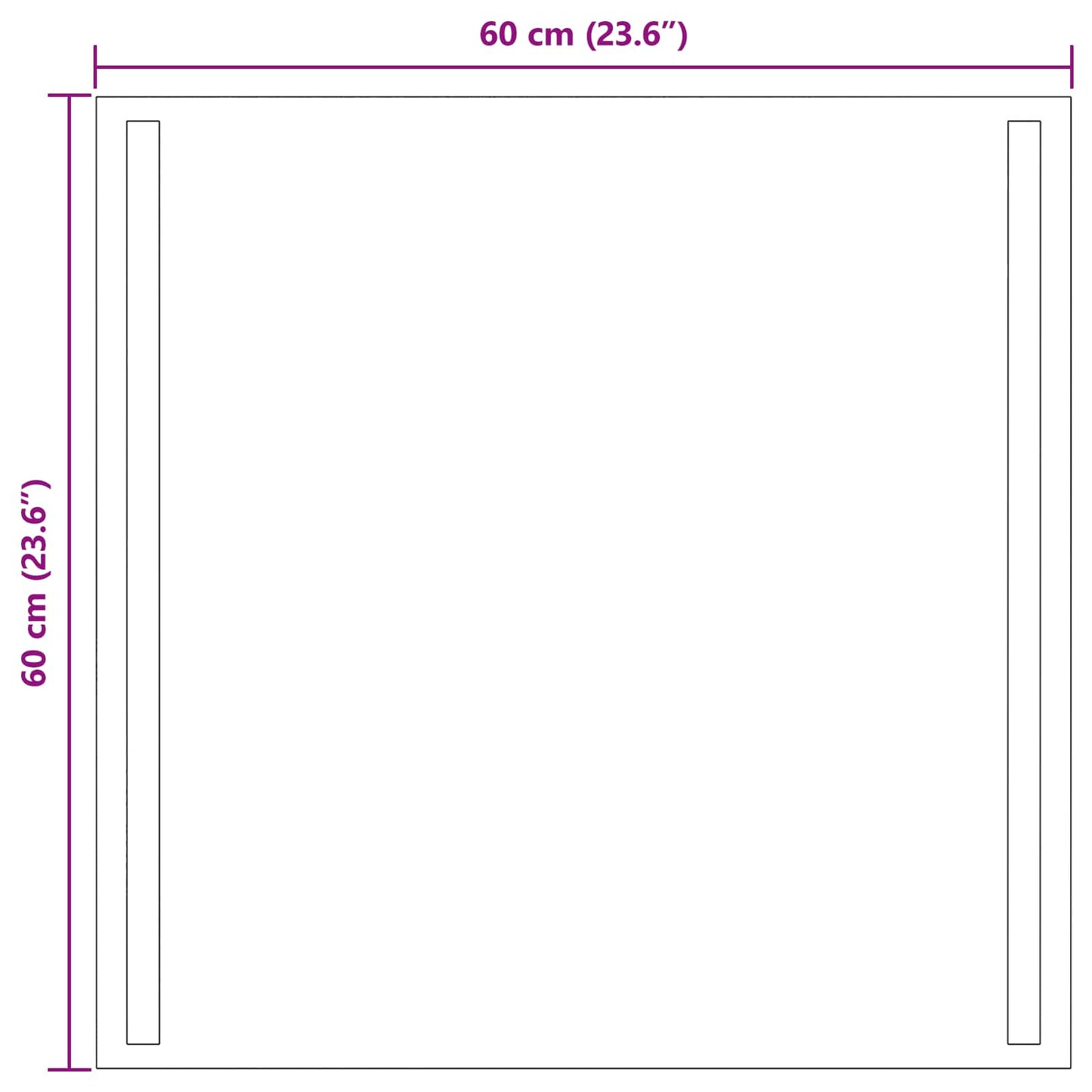 vidaXL LED Bathroom Mirror Transparent 60 x 60 cm Tempered Glass 5