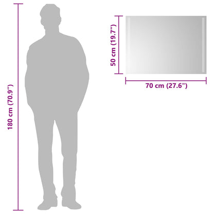vidaXL LED Bathroom Mirror Transparent 70 x 50 cm Tempered Glass 6