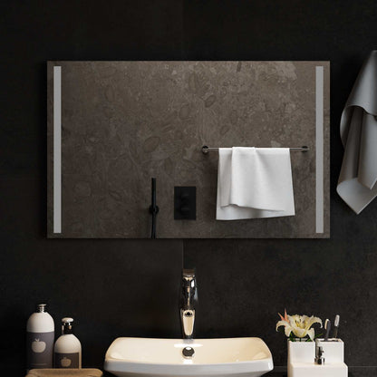 vidaXL LED Bathroom Mirror Transparent 80 x 50 cm Tempered Glass 1