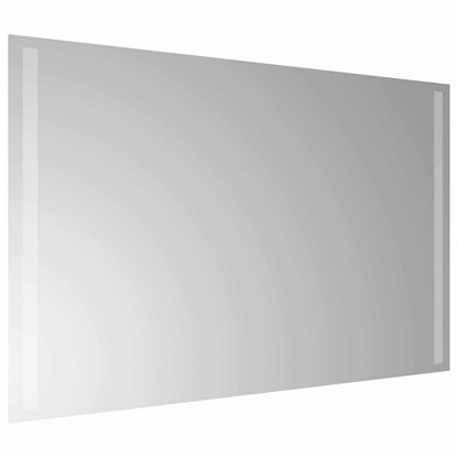 vidaXL LED Bathroom Mirror Transparent 80 x 50 cm Tempered Glass 4