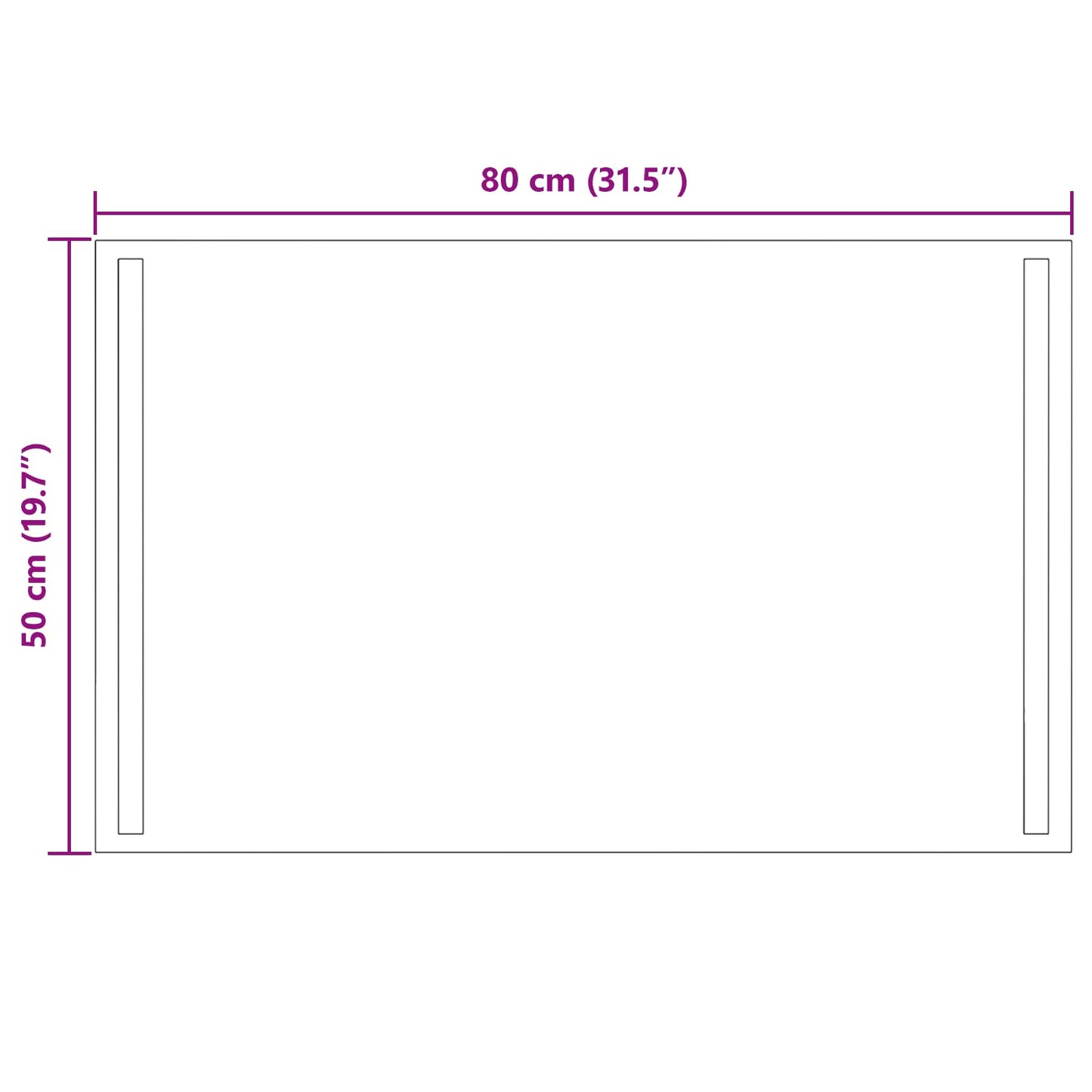 vidaXL LED Bathroom Mirror Transparent 80 x 50 cm Tempered Glass 5