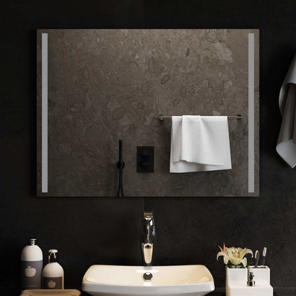 vidaXL LED Bathroom Mirror Transparent 80 x 60 cm Tempered Glass 1