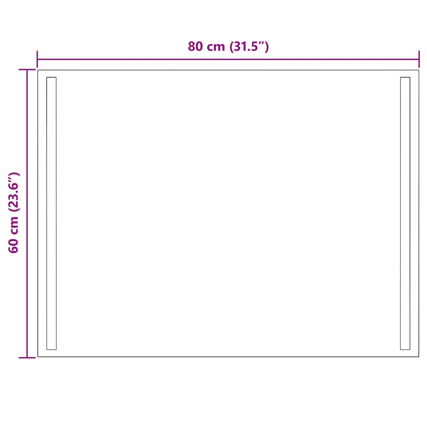 vidaXL LED Bathroom Mirror Transparent 80 x 60 cm Tempered Glass 5