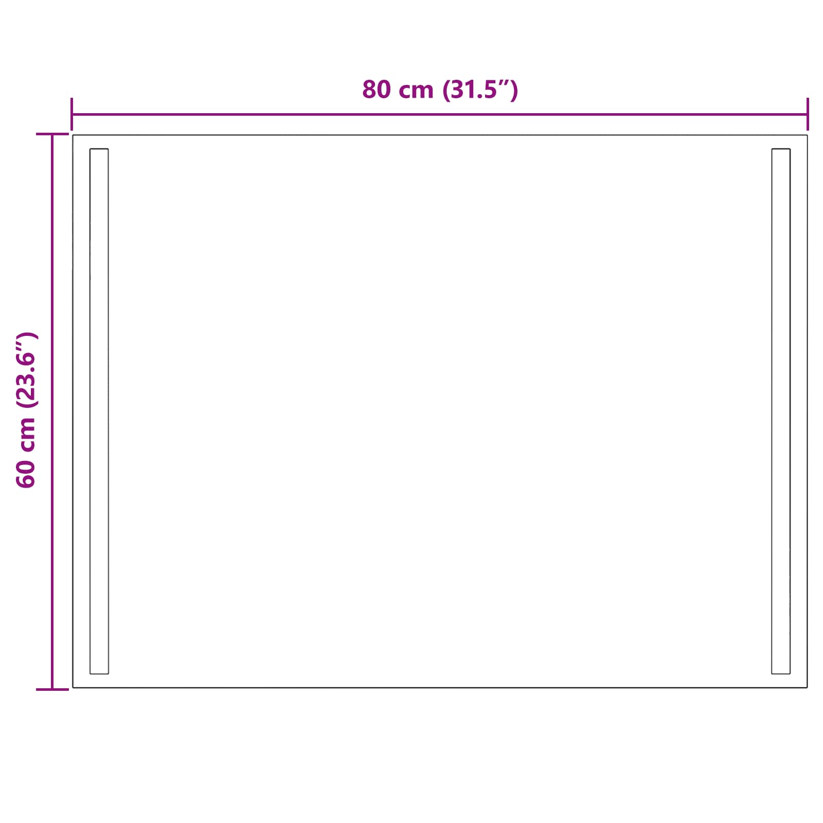 vidaXL LED Bathroom Mirror Transparent 80 x 60 cm Tempered Glass 5