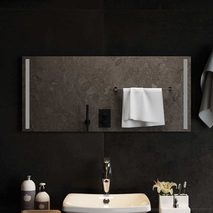 vidaXL LED Bathroom Mirror Transparent 90 x 40 cm Tempered Glass 1