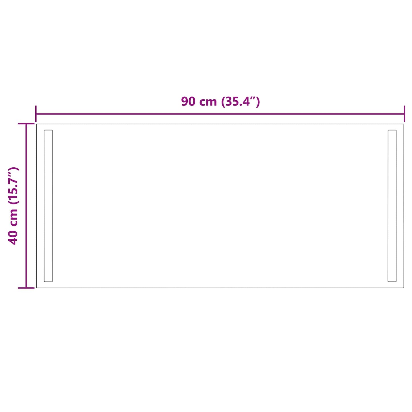 vidaXL LED Bathroom Mirror Transparent 90 x 40 cm Tempered Glass 5