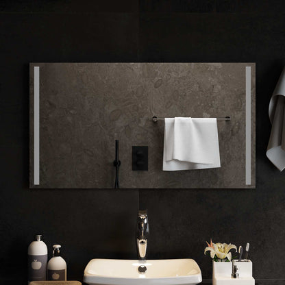 vidaXL LED Bathroom Mirror Transparent 90 x 50 cm Tempered Glass 1