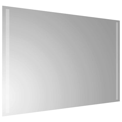 vidaXL LED Bathroom Mirror Transparent 90 x 60 cm Tempered Glass 4
