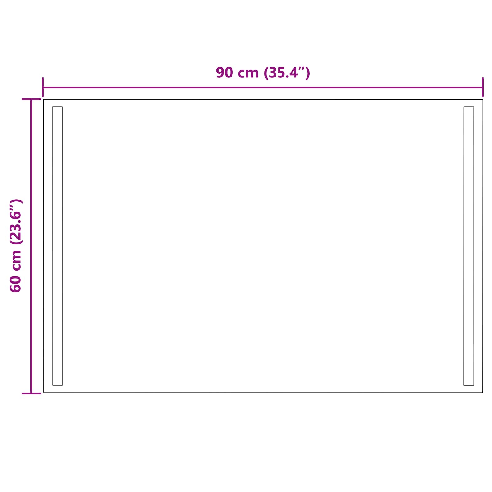 vidaXL LED Bathroom Mirror Transparent 90 x 60 cm Tempered Glass 5