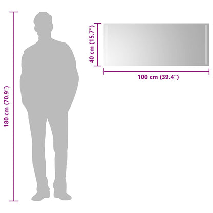 vidaXL LED Bathroom Mirror Transparent 100 x 40 cm Tempered Glass 6