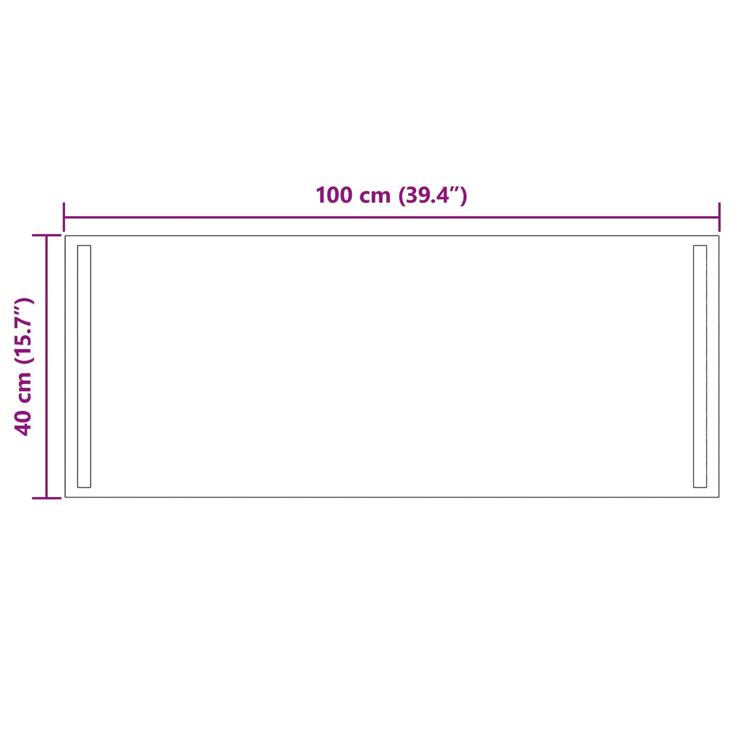 vidaXL LED Bathroom Mirror Transparent 100 x 40 cm Tempered Glass 5