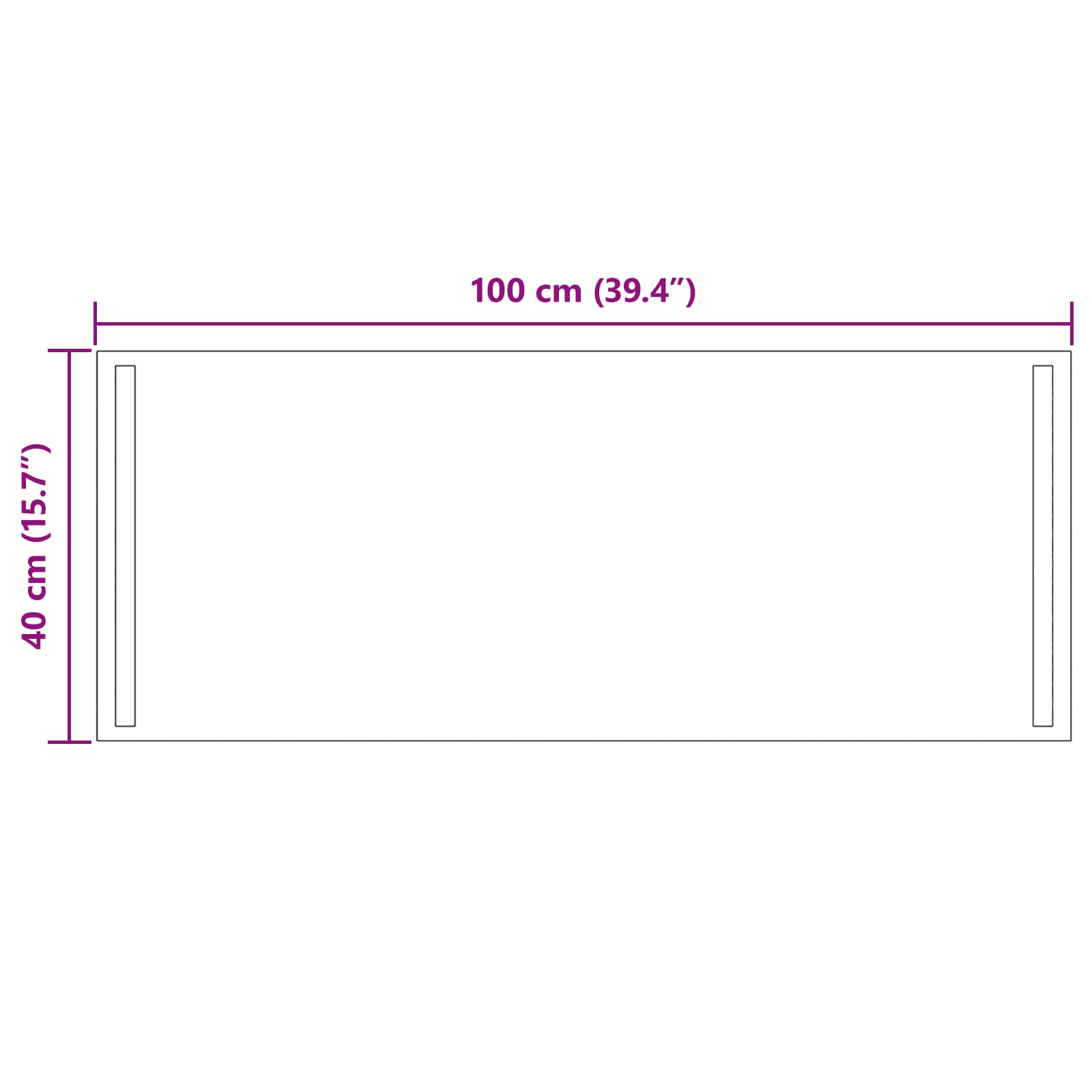 vidaXL LED Bathroom Mirror Transparent 100 x 40 cm Tempered Glass 5