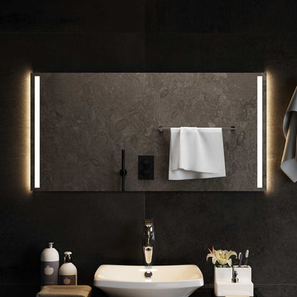 vidaXL LED Bathroom Mirror Transparent 100 x 50 cm Tempered Glass 3