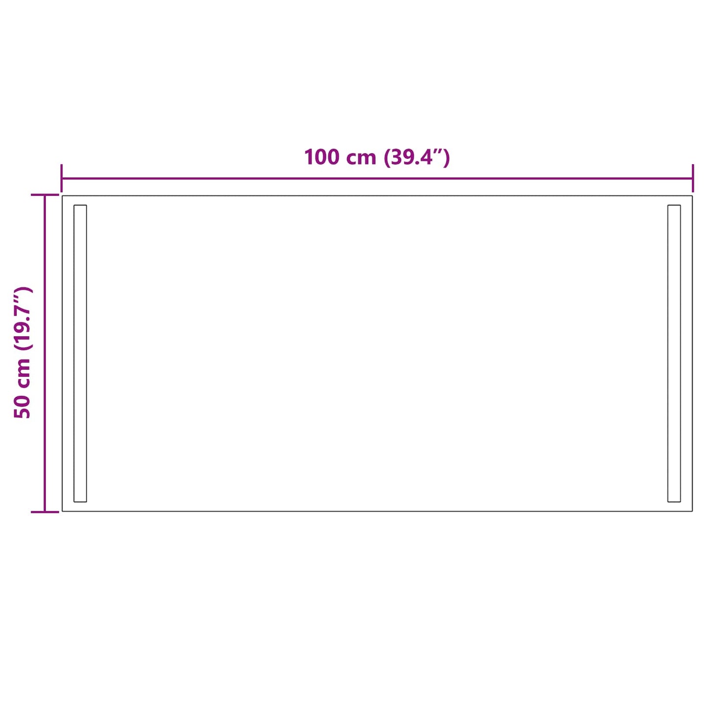 vidaXL LED Bathroom Mirror Transparent 100 x 50 cm Tempered Glass 5