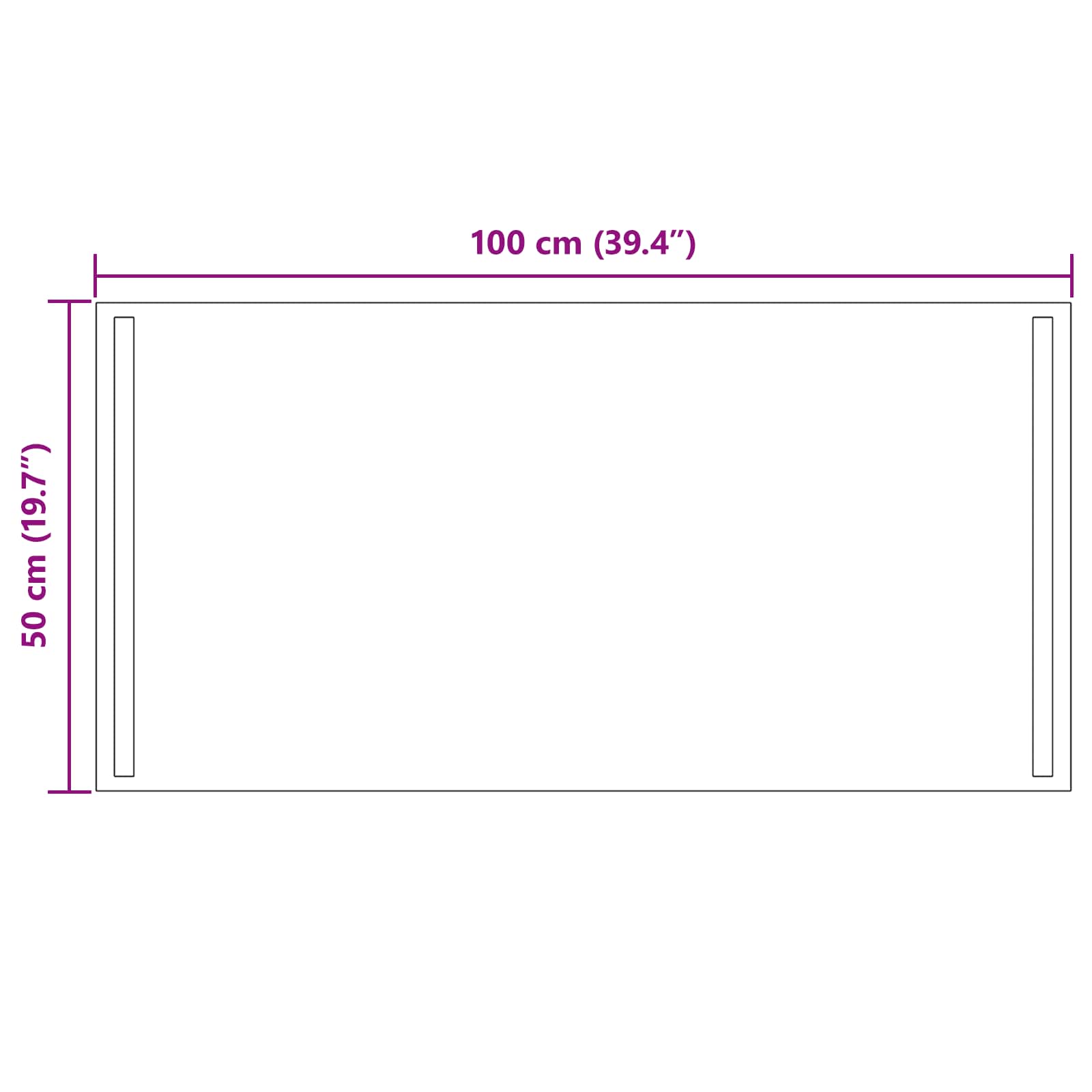 vidaXL LED Bathroom Mirror Transparent 100 x 50 cm Tempered Glass 5