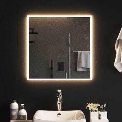 vidaXL LED Bathroom Mirror Transparent 60 x 60 cm Tempered Glass 3