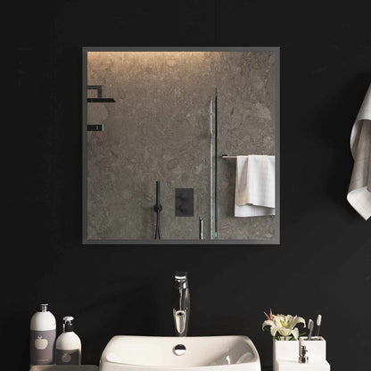vidaXL LED Bathroom Mirror Transparent 60 x 60 cm Tempered Glass 1