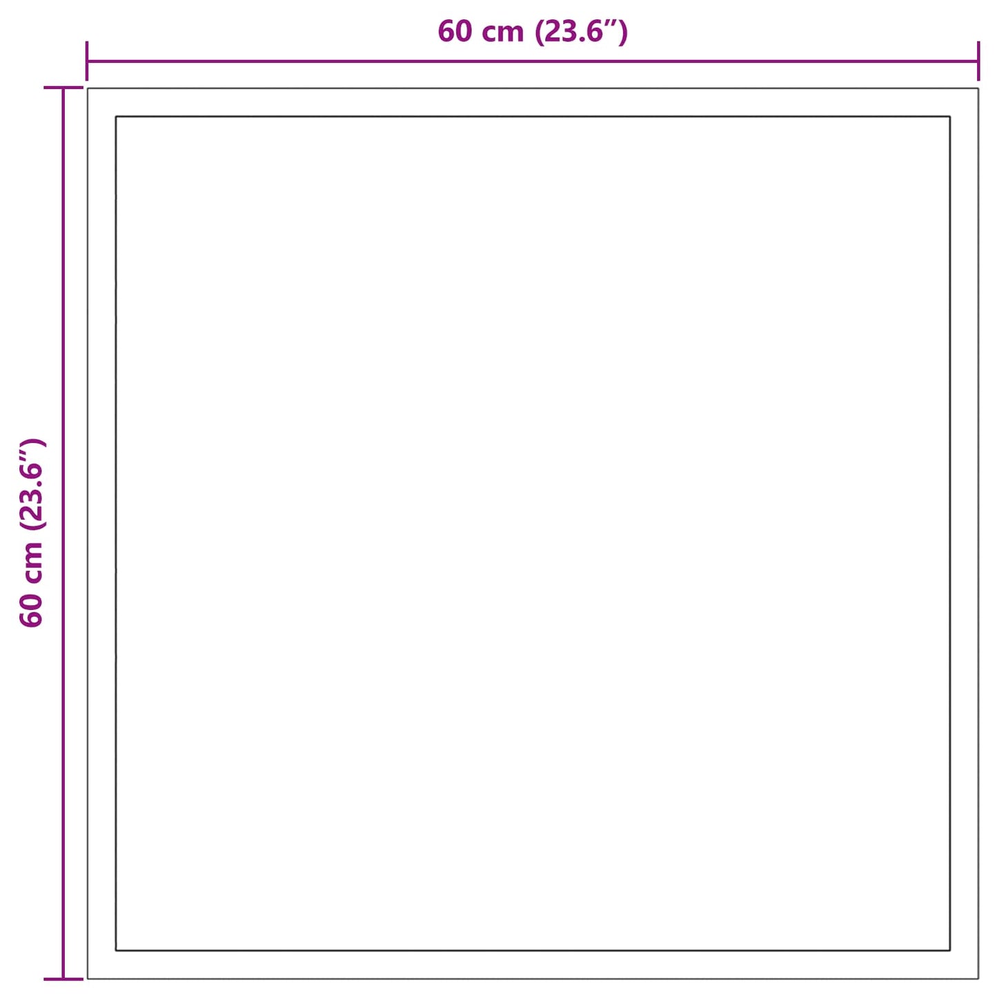 vidaXL LED Bathroom Mirror Transparent 60 x 60 cm Tempered Glass 5