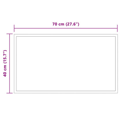 vidaXL LED Bathroom Mirror Transparent 70 x 40 cm Tempered Glass 5
