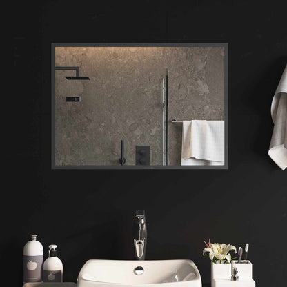 vidaXL LED Bathroom Mirror Transparent 70 x 50 cm Tempered Glass 1