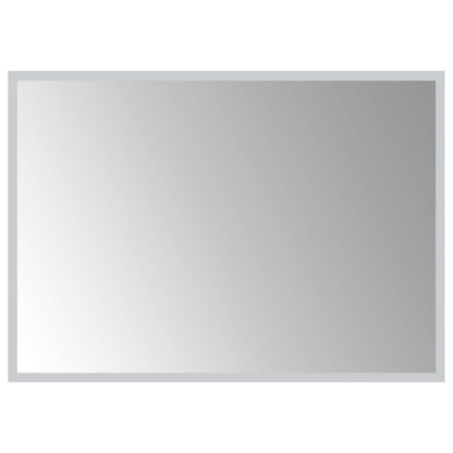 vidaXL LED Bathroom Mirror Transparent 70 x 50 cm Tempered Glass 2