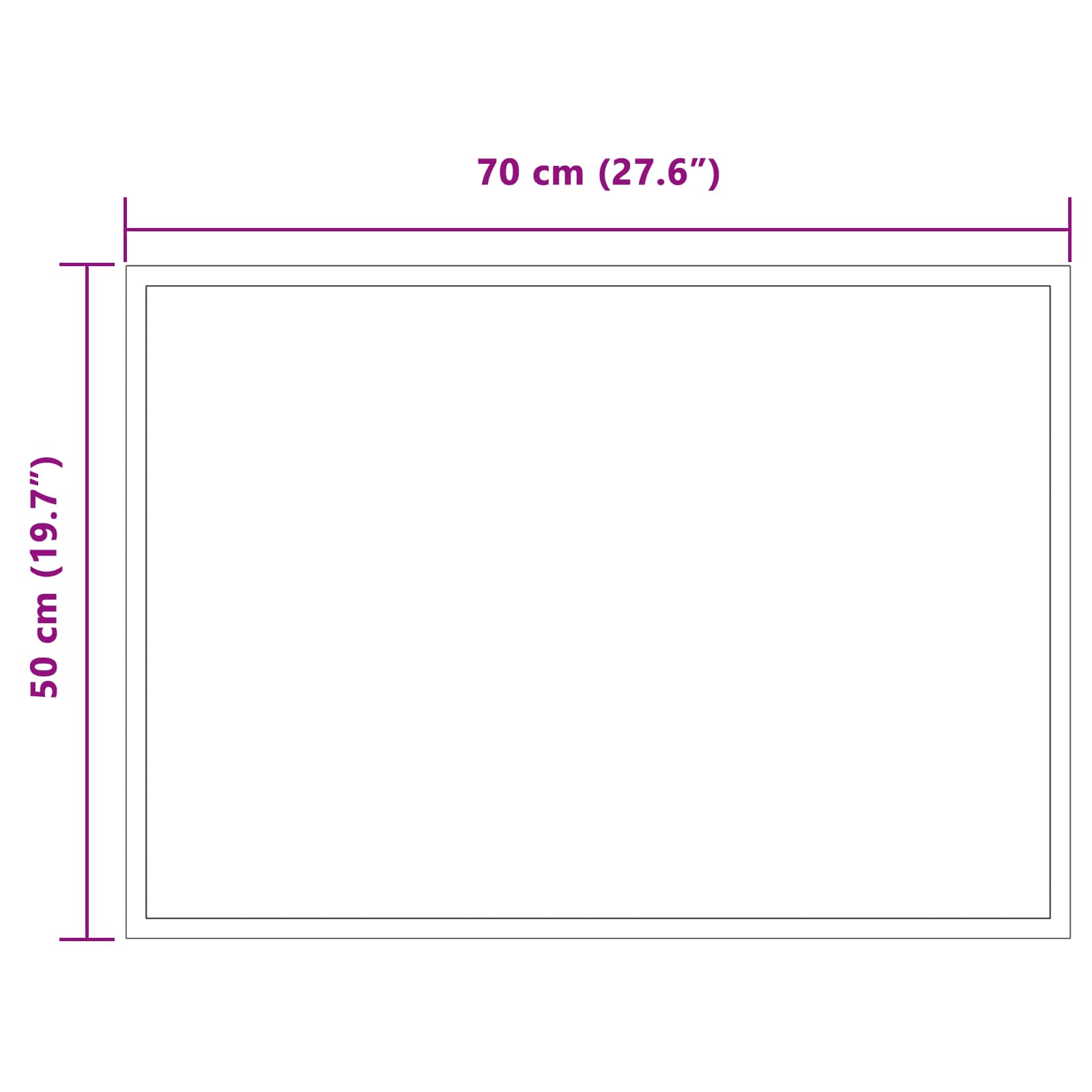 vidaXL LED Bathroom Mirror Transparent 70 x 50 cm Tempered Glass 5