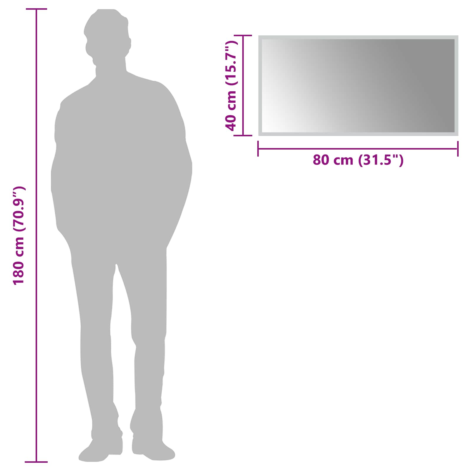 vidaXL LED Bathroom Mirror Transparent 80 x 40 cm Tempered Glass 6