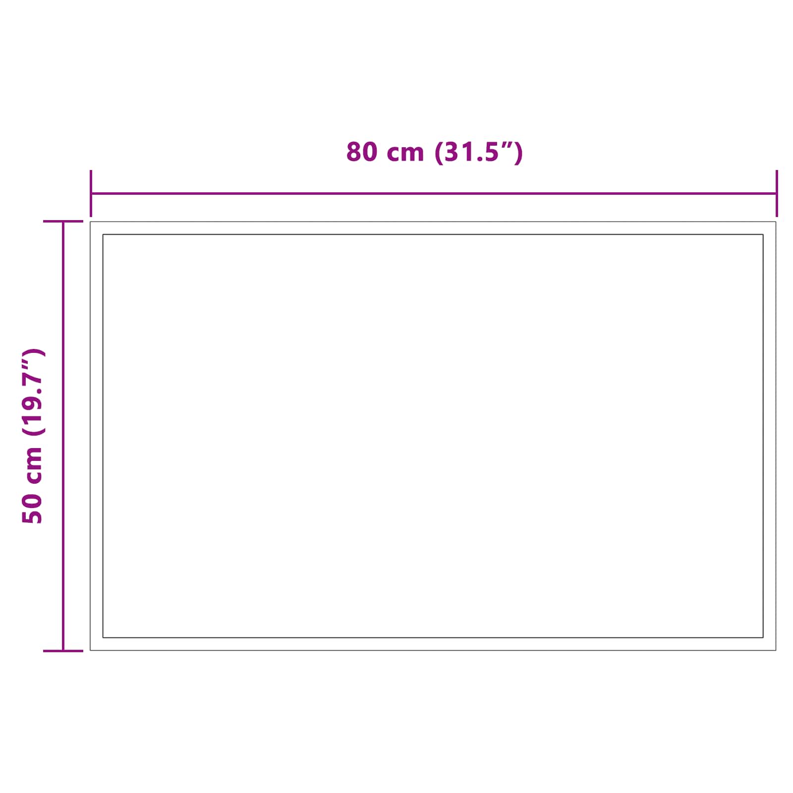 vidaXL LED Bathroom Mirror Transparent 80 x 50 cm Tempered Glass 5
