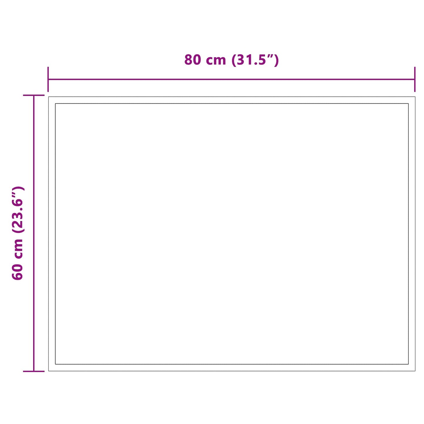 vidaXL LED Bathroom Mirror Transparent 80 x 60 cm Tempered Glass 5